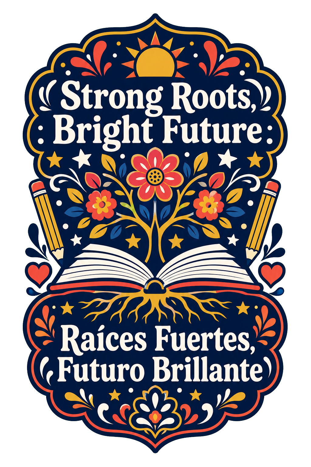 Teaching With Culture and Heart and Enseñando Con Cultura y Corazón bilingual teacher shirt