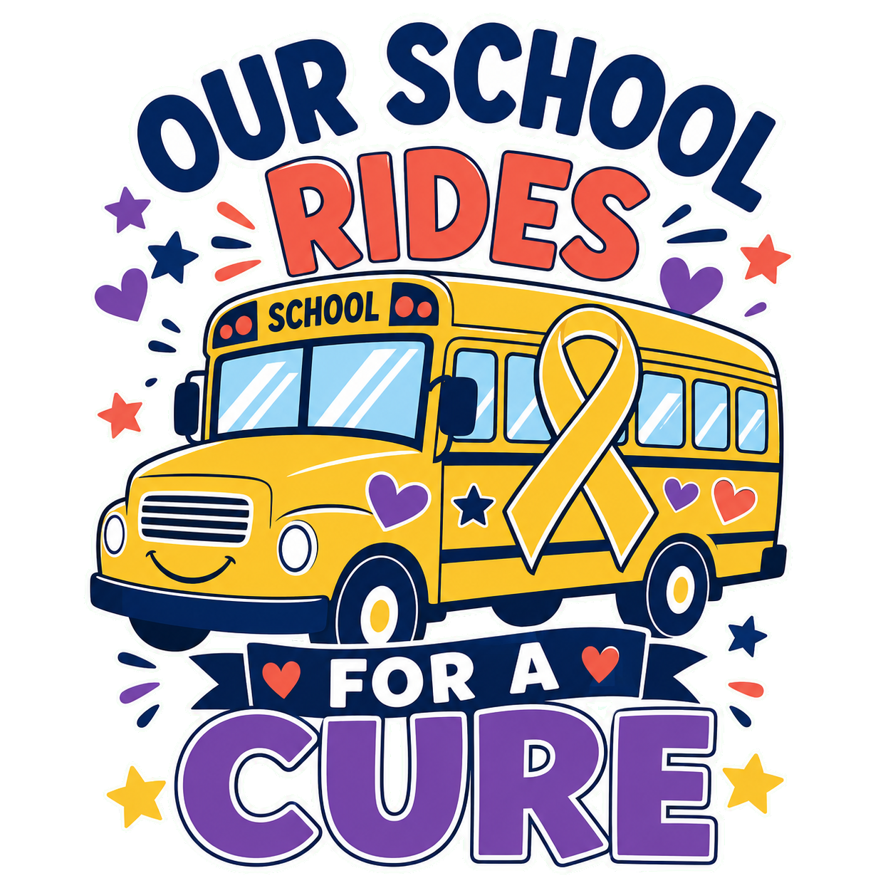 Gold ribbon childhood cancer awareness design for teachers and school staff