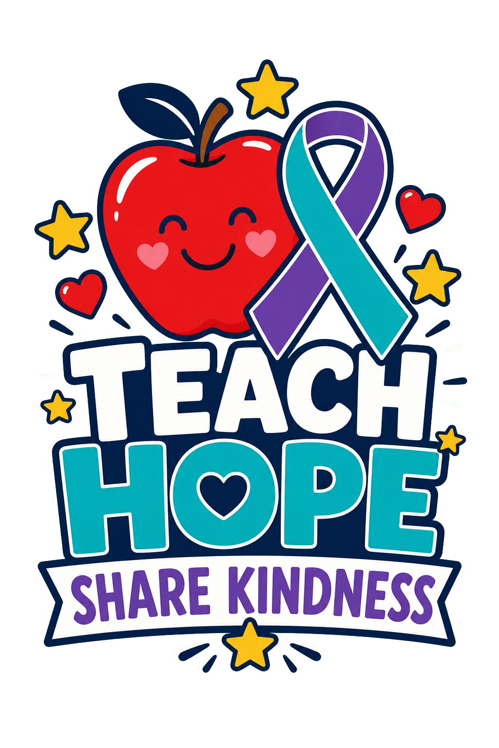 Hope and support suicide prevention awareness shirt design for teachers and school staff
