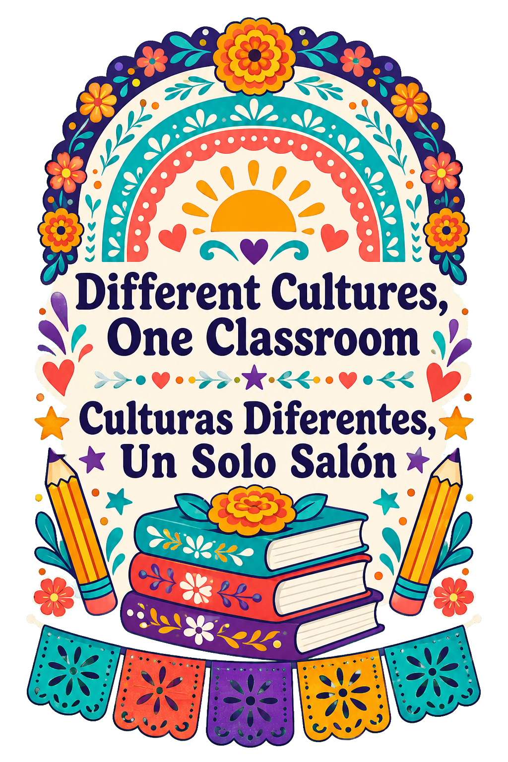 Celebrating Culture Together and Celebrando Nuestra Cultura Juntos bilingual teacher shirt design