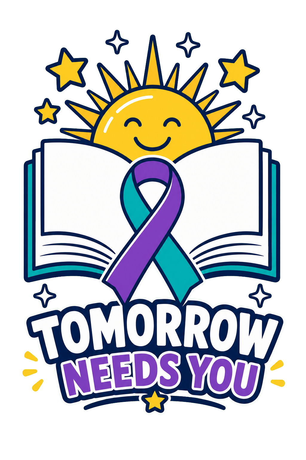 Hope is louder suicide prevention awareness design in teal and purple