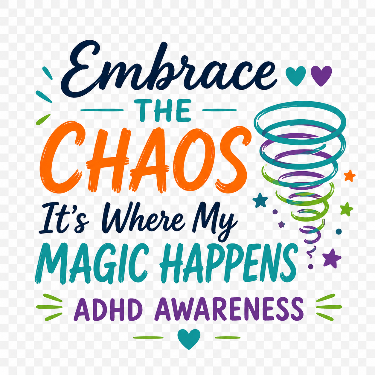 ADHD awareness teacher shirt featuring Inclusion Starts in the Classroom