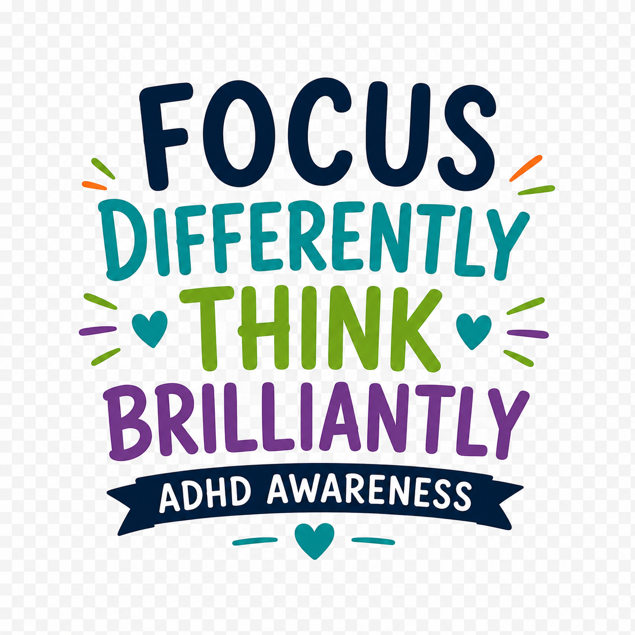Powered by ADHD teacher shirt with bright neurodiversity design