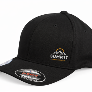 Custom Embroidered Flexfit 6597 Cool & Dry Sport Cap in Black, side view