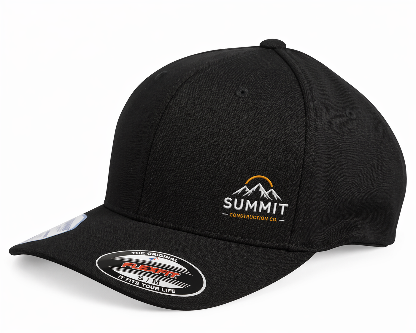 Custom Embroidered Flexfit 6597 Cool & Dry Sport Cap in Black, side view