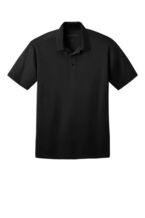 Custom Logo Port Authority K540 Silk Touch Performance Polo in Black, front view