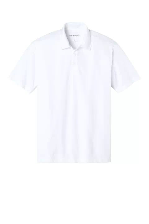 Custom Logo Port Authority K540 Silk Touch Performance Polo in White, front view