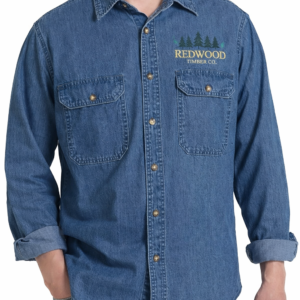 Personalized hisea mens denim work shirt