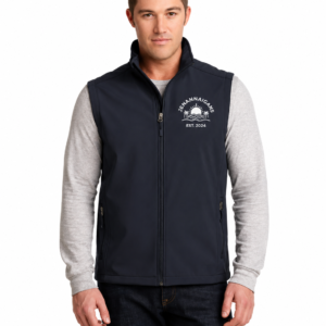 Branded soft shell vest with custom logo
