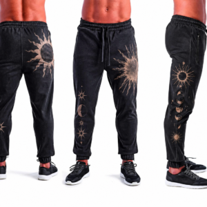 Custom spun dyed mens joggers graphic design
