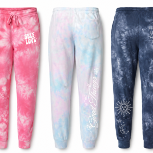 Custom tie dye sweatpants graphic design display