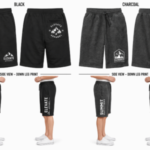 District vit fleece short logo placement mockup set black charcoal