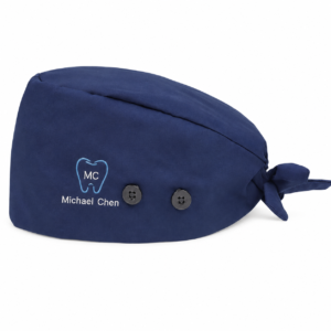2 Pack – Custom Embroidered Hachapy Satin-Lined Scrub Cap Set in Burgundy