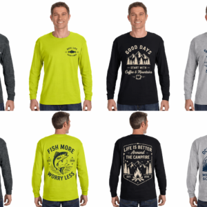 Custom Logo Gildan 5400 Heavy Cotton Long Sleeve T-Shirt, back view for high-visibility workwear